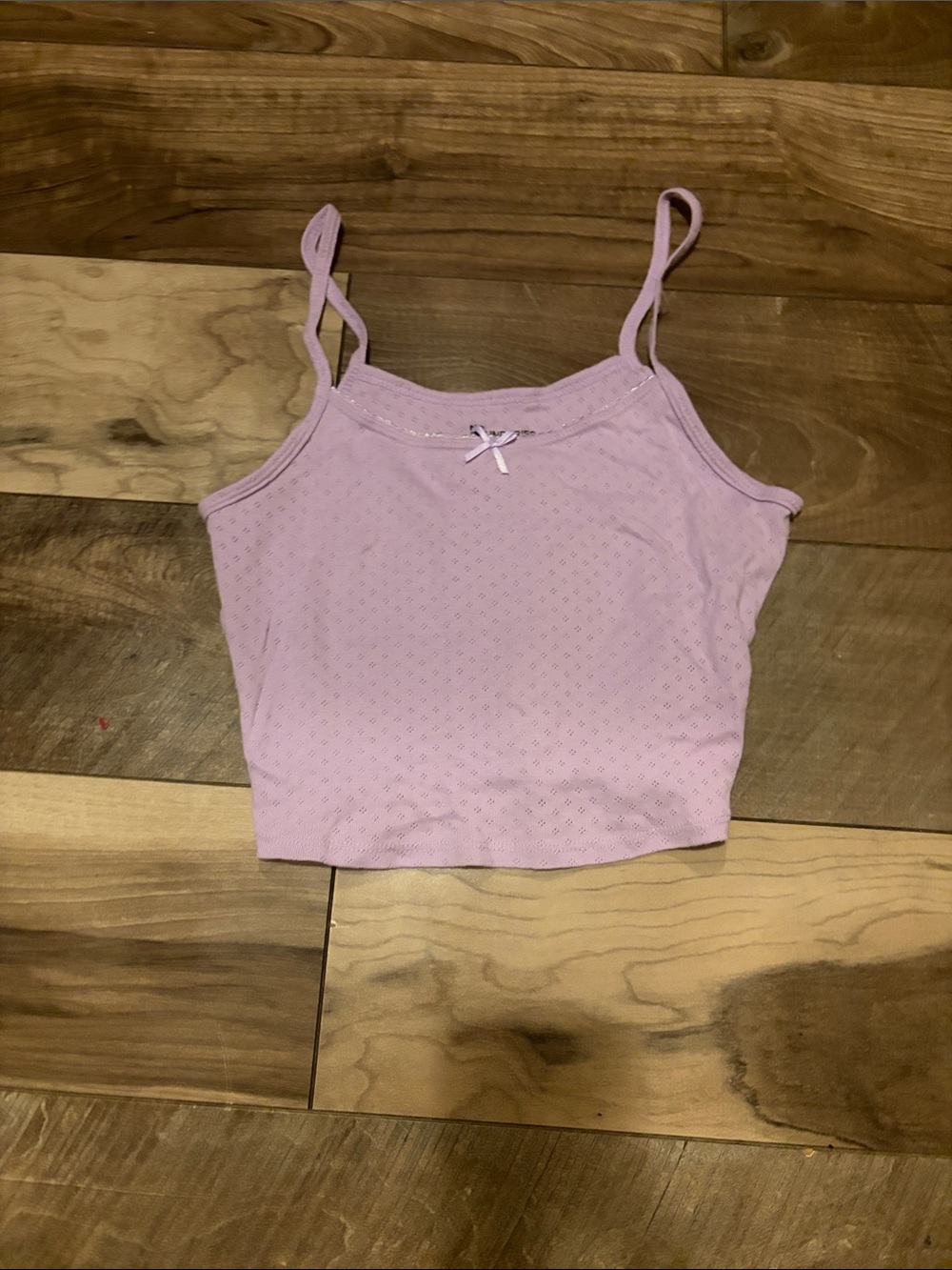 Women’s Purple Eyelet Cropped Camisole Tank Top